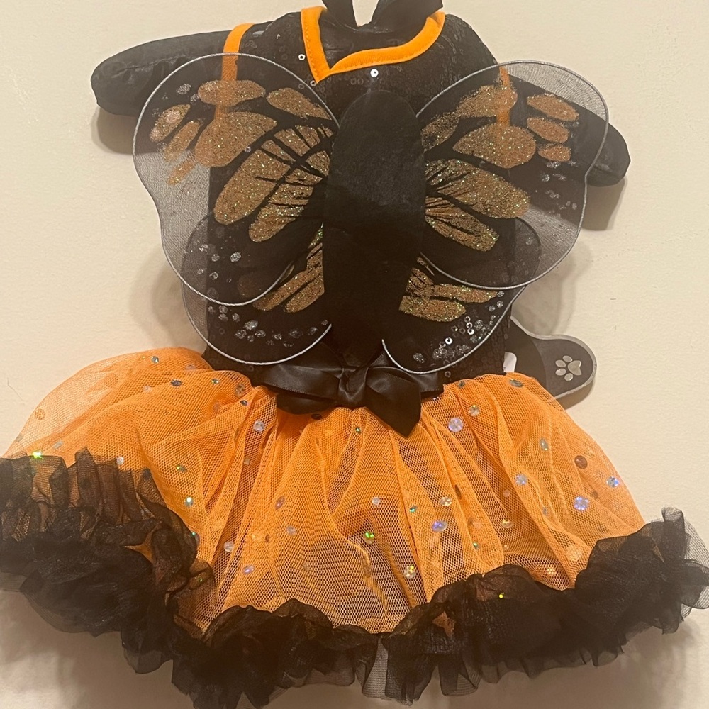Pawpatu XSmall Doggy  Butterfly Costume - Black and Orange NWT